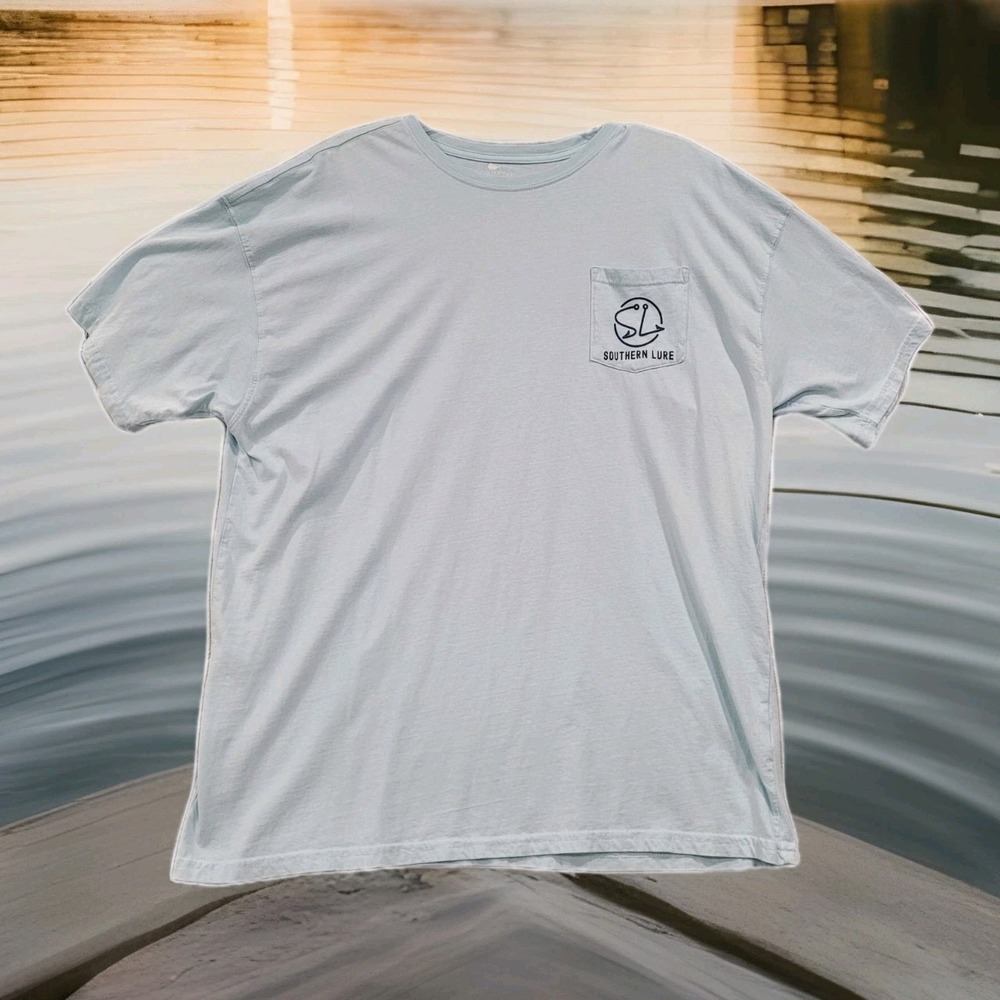 Southern Lure T-shirt Men's 2XL Crank Bait Fishing Short Sleeve Light Blue